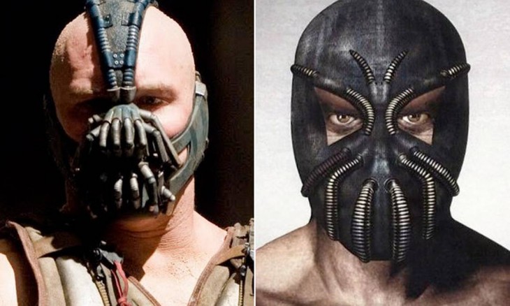 Comparacion del boceto de Bane, "The Dark Knight Rises"