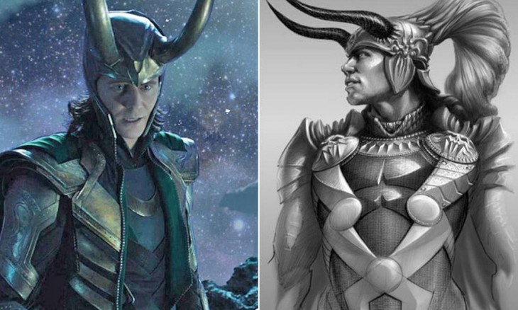 Comparacion del boceto tempranop de Loki, "Thor"