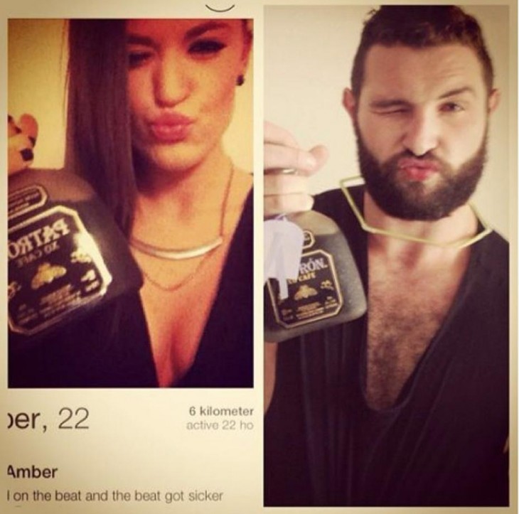 Hombre recrea fotos de mujeres en Tinder duckface