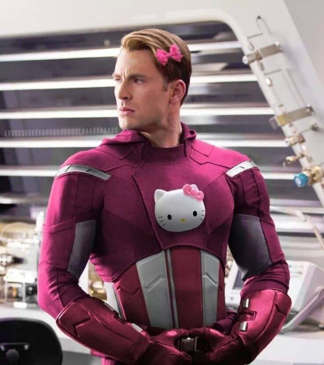 Capitán america de Hello Kitty