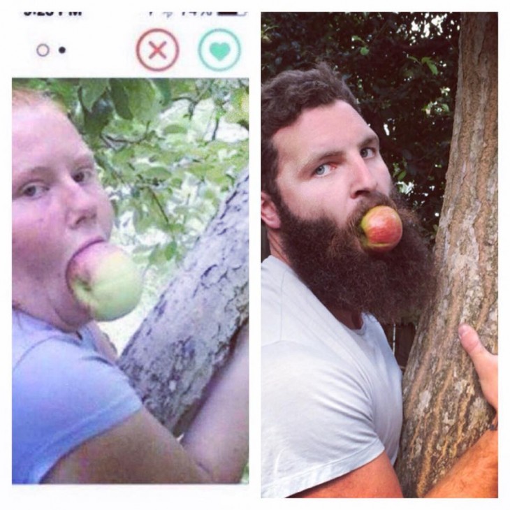 Hombre recrea fotos de mujeres en Tinder Manzana