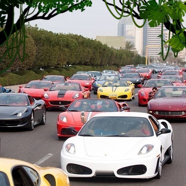 trafico de ferraris en dubai