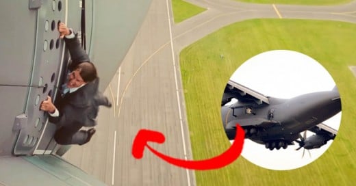 Tom Cruise no necesita doble de acción, se cuelga de un avión despegando para una escena