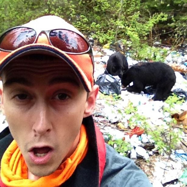 selfie con osos salvajes 