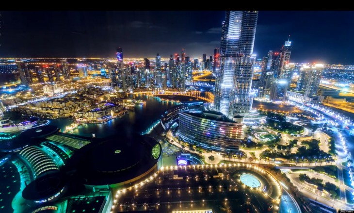 dubai en la noche edificios marina