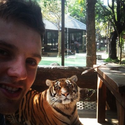 selfie con un tigre