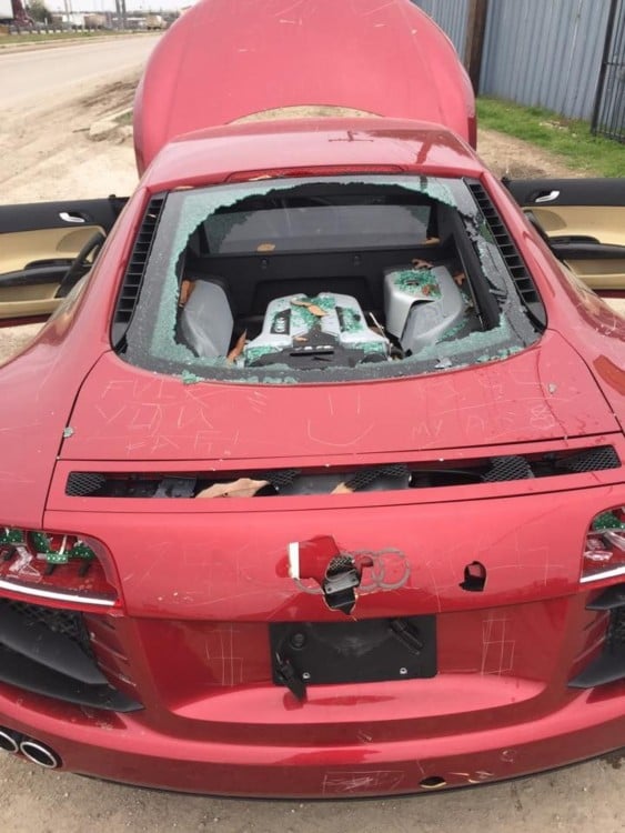 audi r8 destruido por ser infiel