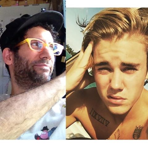 Artista Jon Burgerman photoshop Justin Bieber