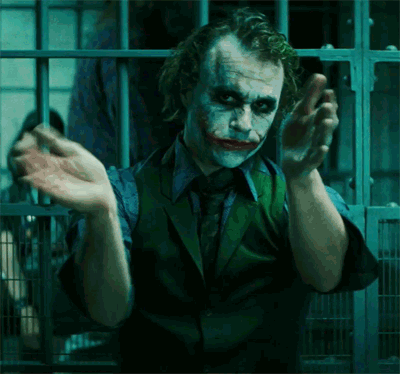 Teoría de El Joker gif aplaudiéndo