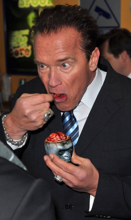 Photoshopean a Arnold Schwarzenegger comiendo un helado cerebro