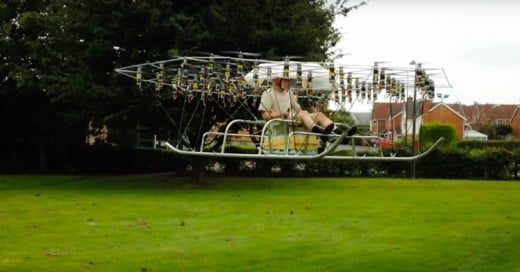 Este hombre Construyó un helicóptero con 54 Drones