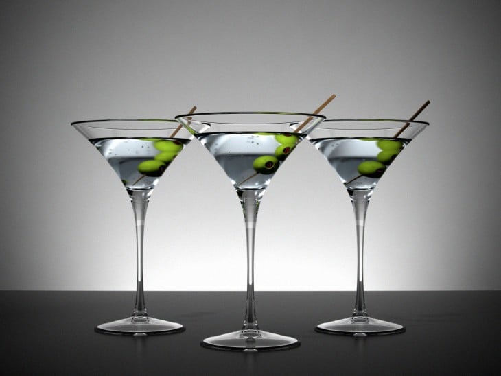 tres copas de martini