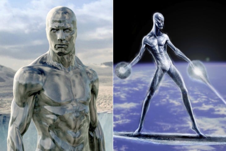 Comparación de bocetos de Silver Surfer. “Los cuatro fantásticos y Silver Surfer” 