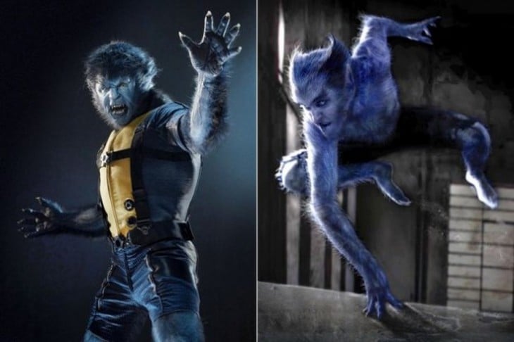 Antes y después de bocetos de Beast, “X-men: Primera Generación”