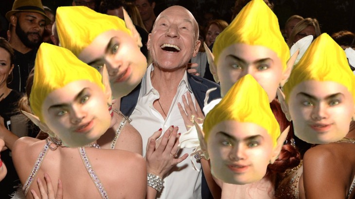 Patrick Stewart photoshop, trolls