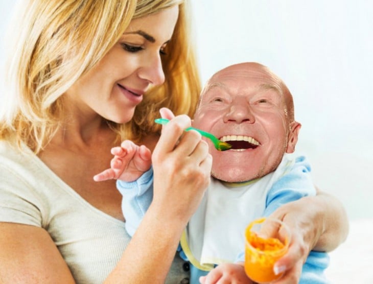 Patrick Stewart photoshop, bebé