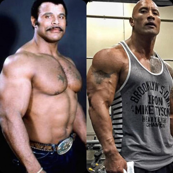 rocky johnson con su hijo dwayne johnson cuando era joven