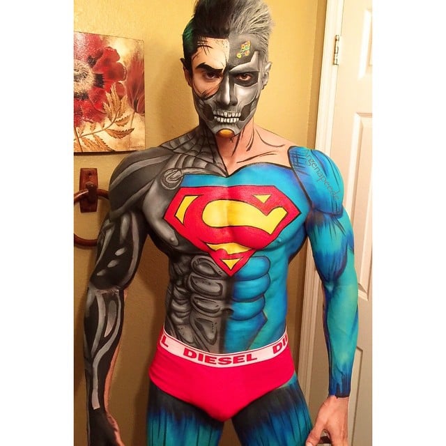 superman maquillaje