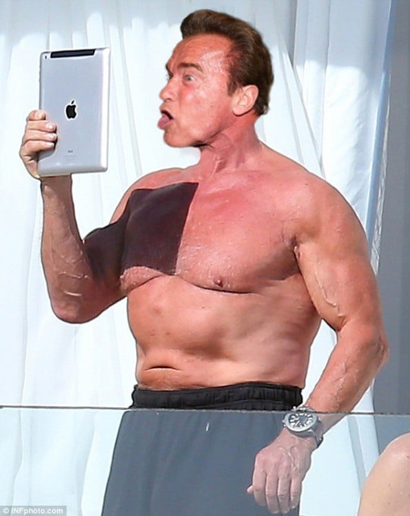 selfie, Photoshop de Schwarzenegger