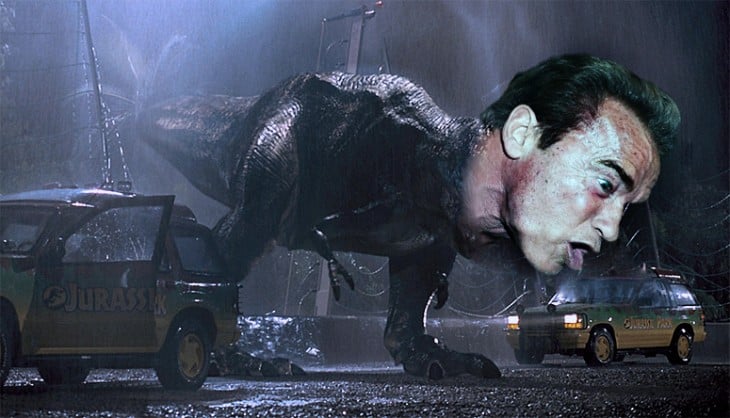 Jurasic Park, Photoshop de Schwarzenegger