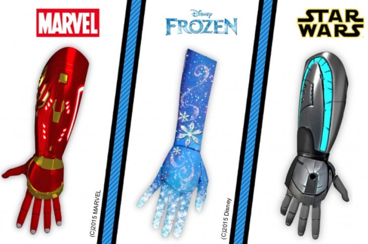 modelos de prótesis, iron man, star wars, frozen