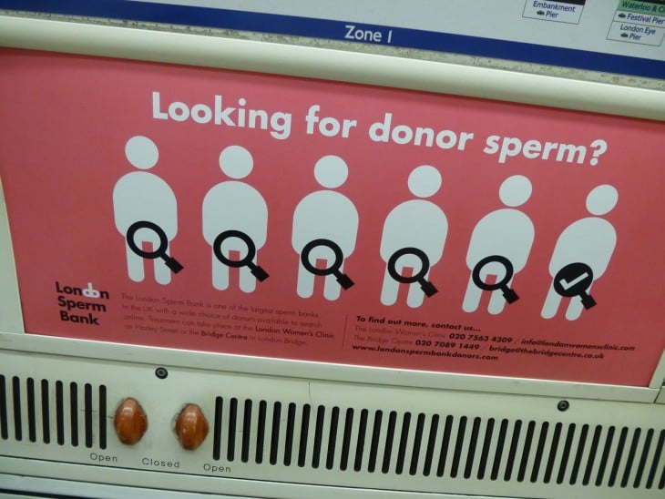 Anuncio de donantes de esperma