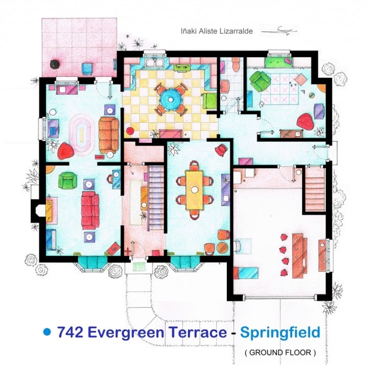 plano de la casa de los simpson