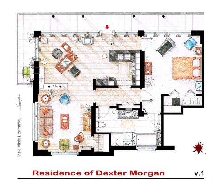 plano del departamento de dexter morgan