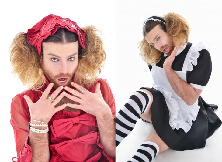 Lady Beard con dos vestidos