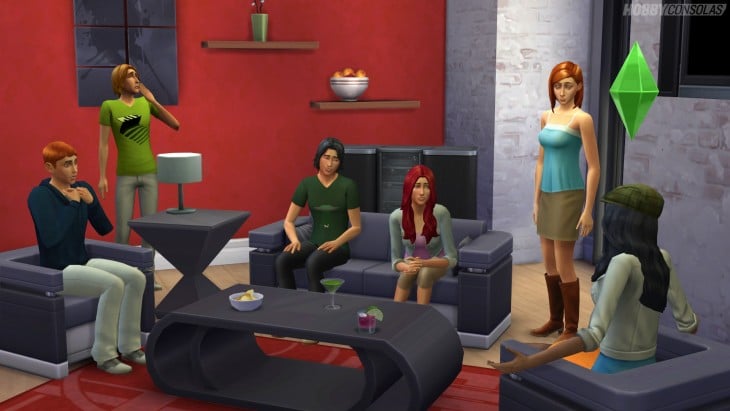 Sims asustados en la sala