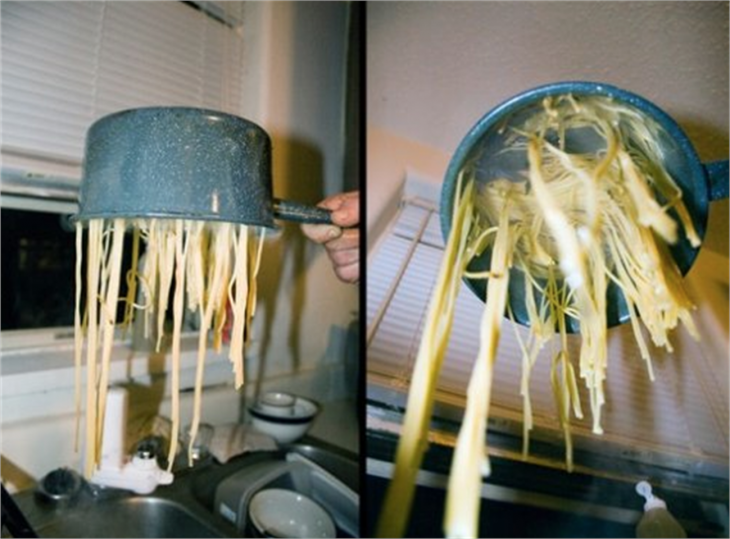 Spaghetti pegado al sartén