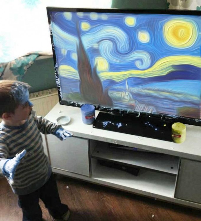 van gogh Niño mancha pantalla de televisor