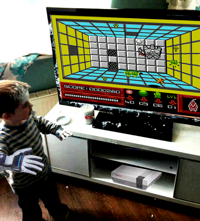 Niño mancha pantalla de televisor videojuego