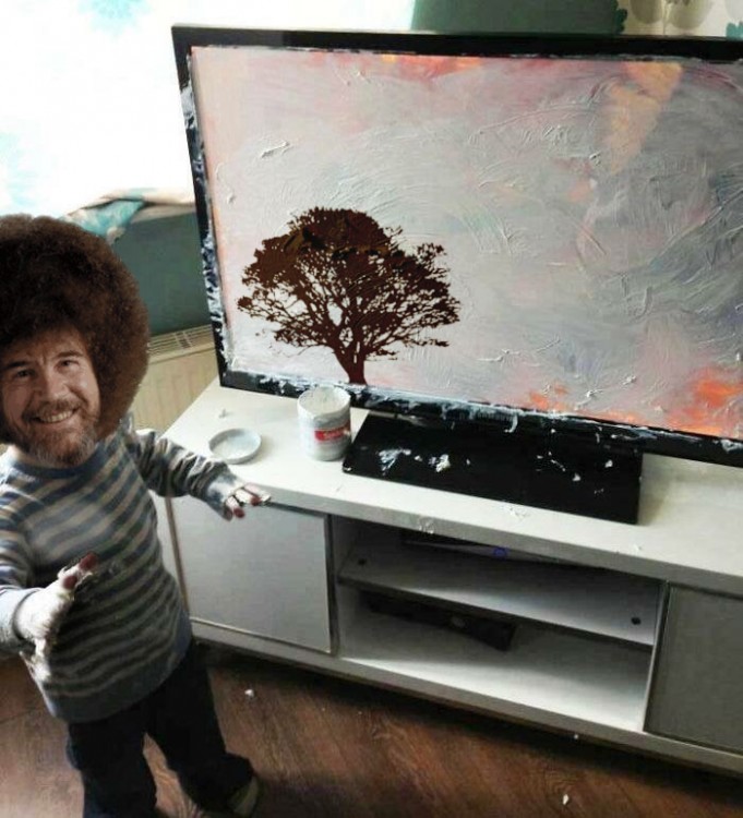 Bob Ross Niño mancha pantalla de televisor