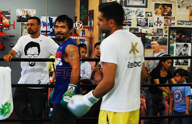 pacquiao y amir khan entrenando juntos