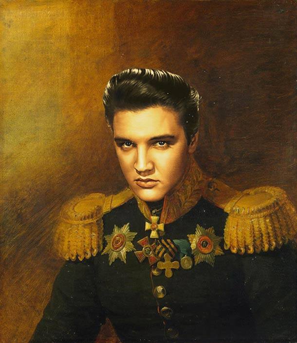 Elvis Presley retrato de general militar steve payne 