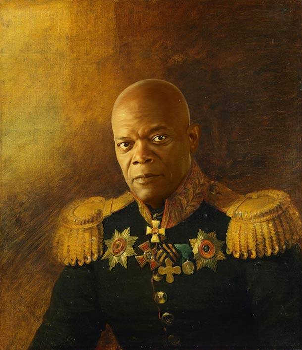 Samuel L Jackson vestido de general militar steve payne 