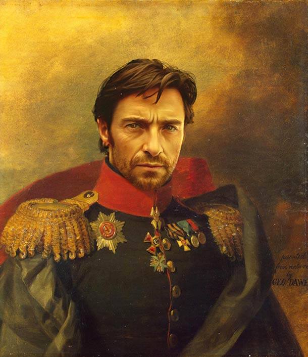 Hugh Jackman retrato de general militar steve payne 