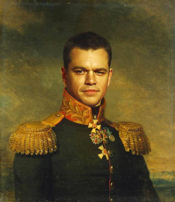 Matt Damon retrato de general militar steve payne 