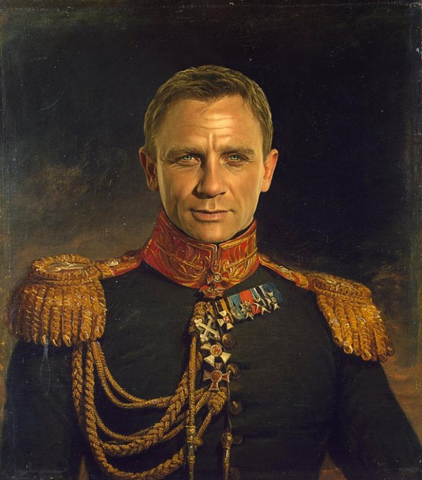 Daniel Craig vestido de general militar steve payne 