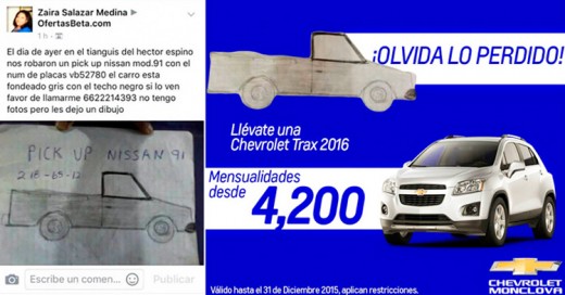 Chevrolet le regala una camioneta a la mujer del dibujo viral ¡por llegar a un 1 millón de likes!