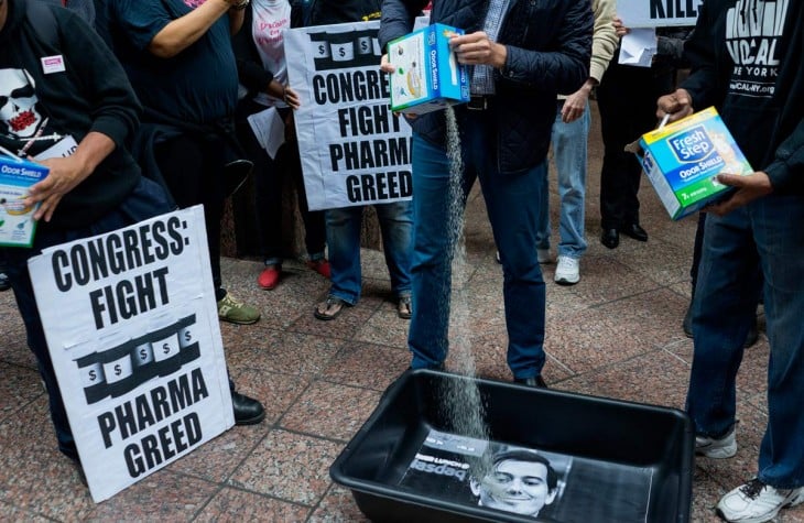 manifestación contra Martin Shkreli