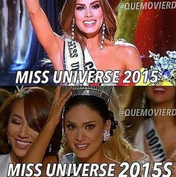 Memes por la equivocación en Miss Universo