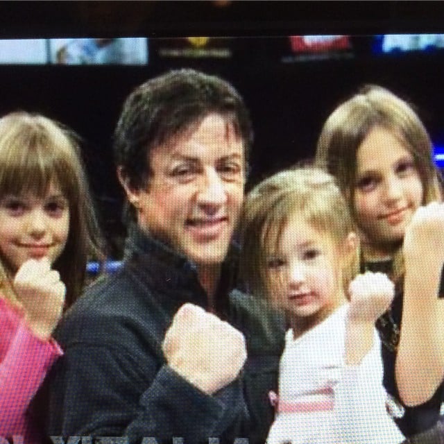 Stallone con sus hijas cuando eran pequeñas