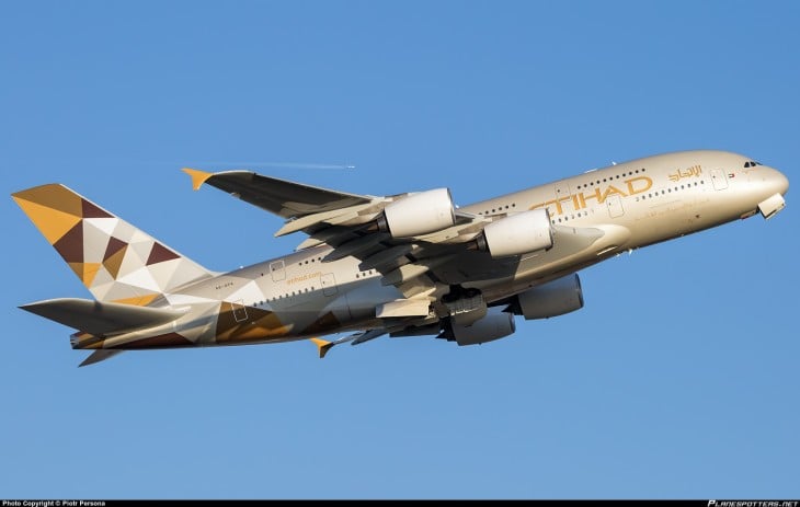 Avión A380 de Etihad Airways