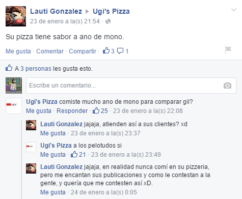 Ugi's Pizza y su peculiar estilo de atender al cliente