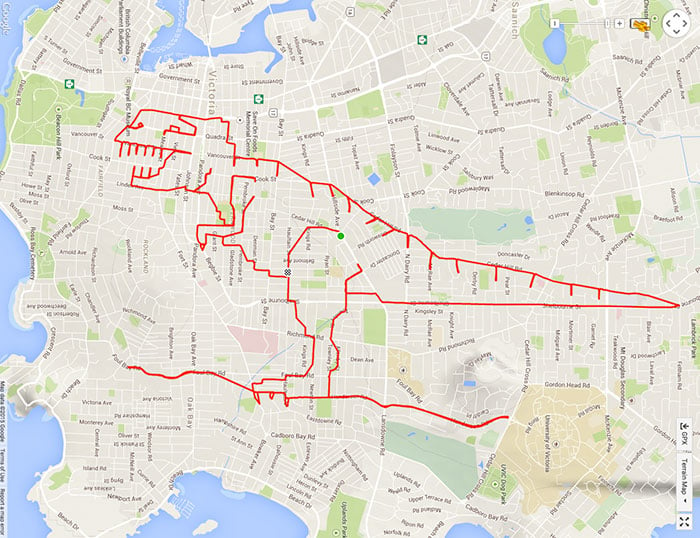 Dibujos GPS rodando en bicicleta