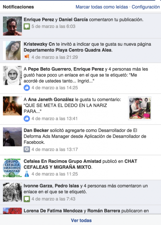 Facebook notificaciones