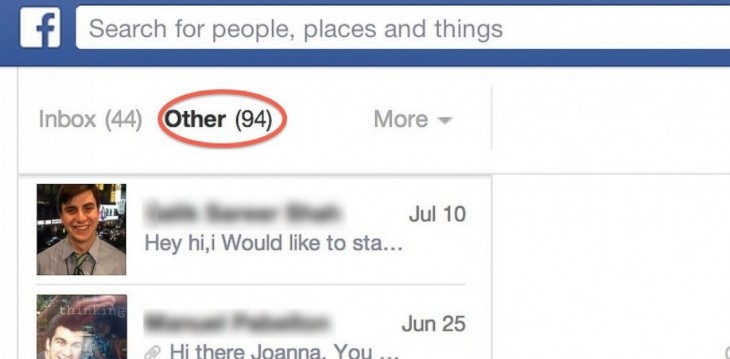 Facebook y su bandeja de mensajes secreta