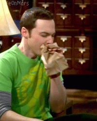 Sheldon respirando en una bolsa